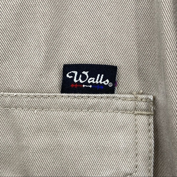 Walls Workwear Khaki Snap Front Men's Size 17.5 X-Long - Picture 2 of 7